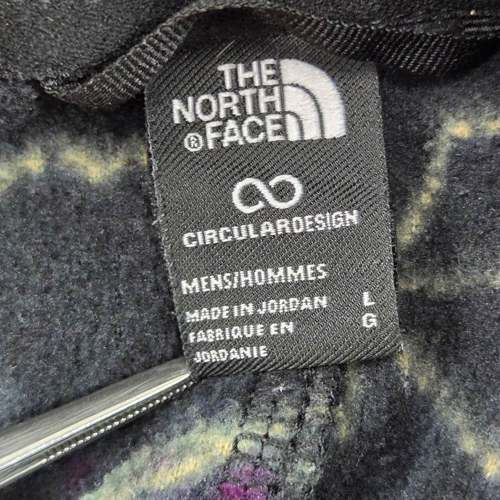 The North Face Fleece Pullover Mens L Black Abstract Print Polartec 1/4 Zip Top - Picture 3 of 7